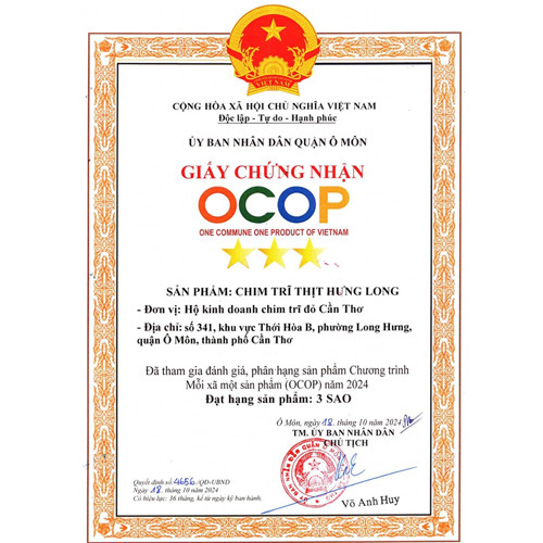 Chim trĩ thịt Hưng Long