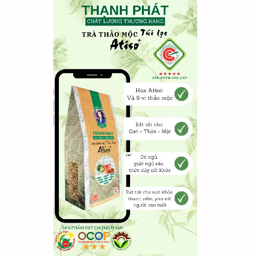 Trà thảo dược túi lọc Atiso+