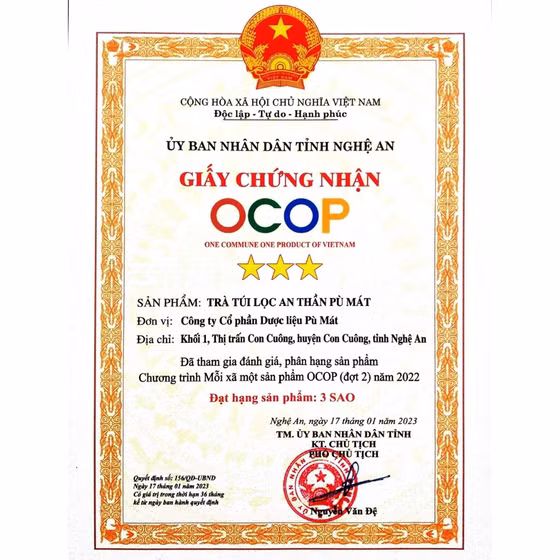 Trà túi lọc an thần Pù Mát