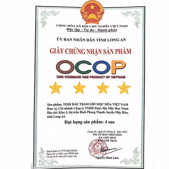 Tinh dầu tràm gió Mộc Hóa Việt Nam