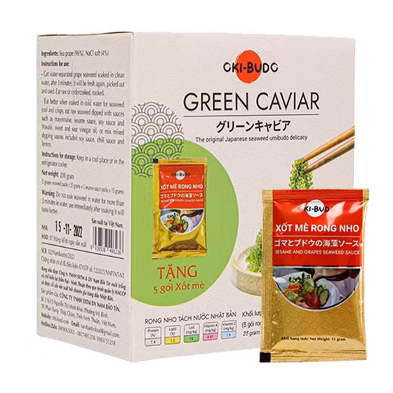 Rong nho tách nước và xốt mè rong nho