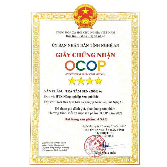 Trà tâm sen Nghệ An