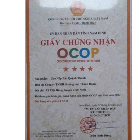 Gạo nếp bắc Quỳnh Thanh
