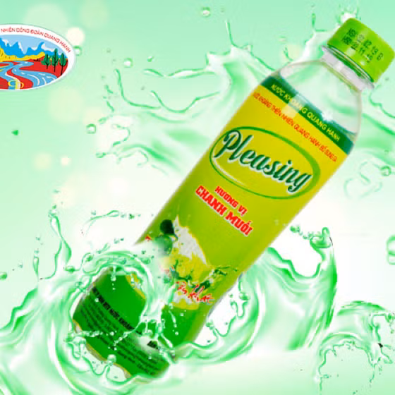 Nước khoáng thiên nhiên Quang Hanh vị chanh muối Pleasing 