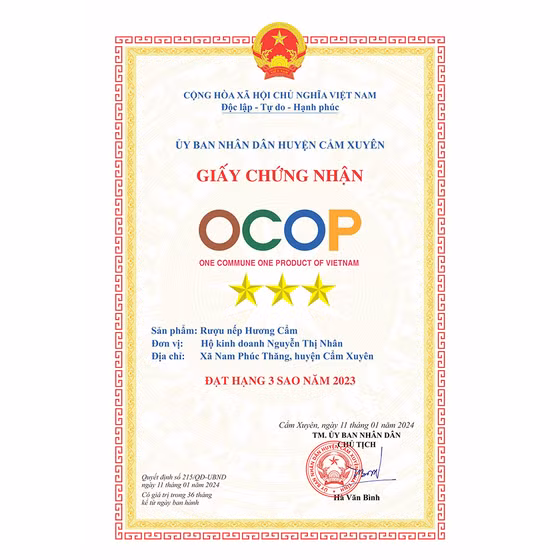 Rượu nếp Hương Cẩm