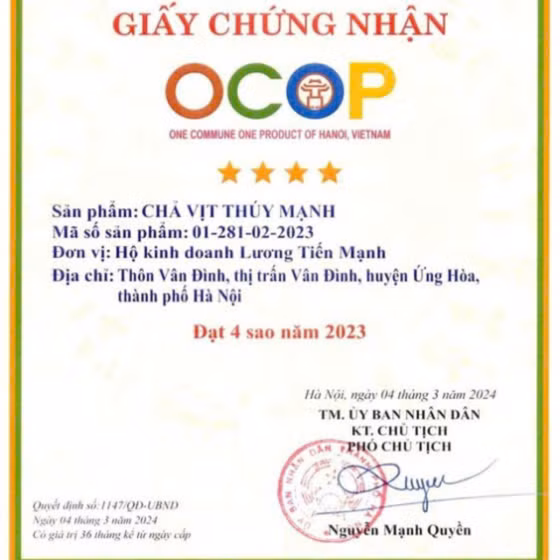 Chả vịt Thúy Mạnh
