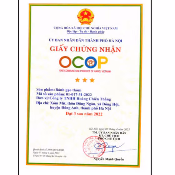 Bánh gạo thơm Hoàng Chiến Thắng