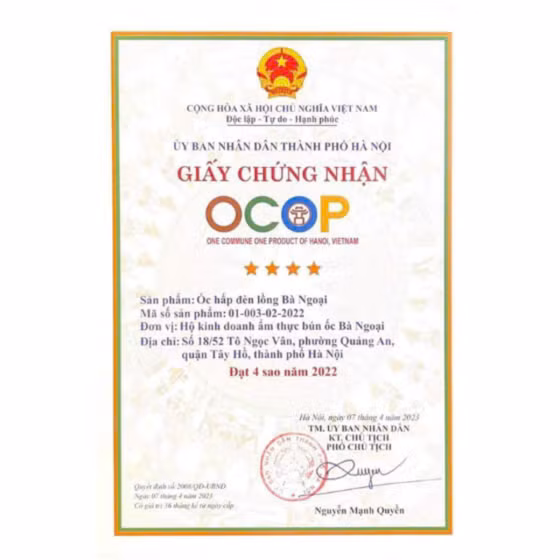 Ốc hấp đèn lồng Bà ngoại