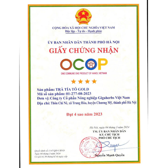 Trà tía tô Gold
