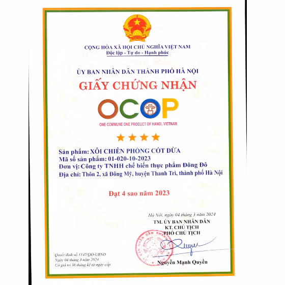 Xôi chiên phồng cốt dừa