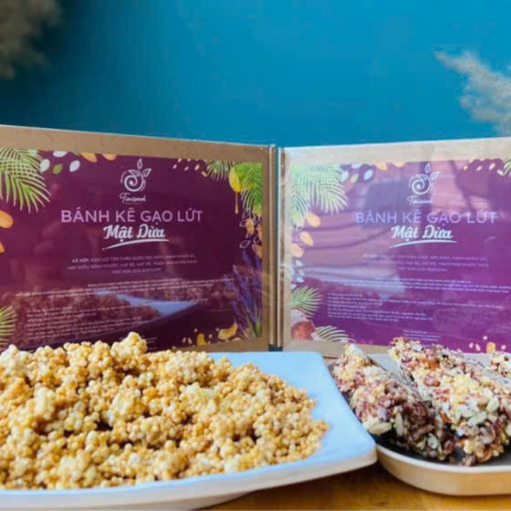Bánh kê gạo lứt mật dừa Tiniseed