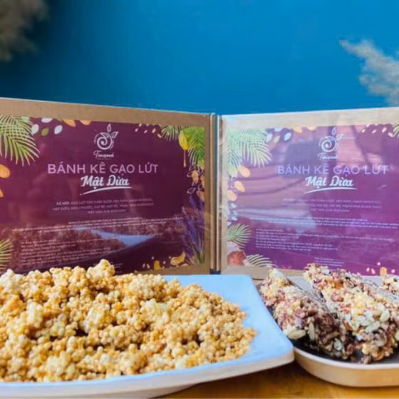 Bánh kê gạo lứt mật dừa Tiniseed