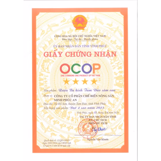 Rượu ba kích Tam Đảo sâm cau