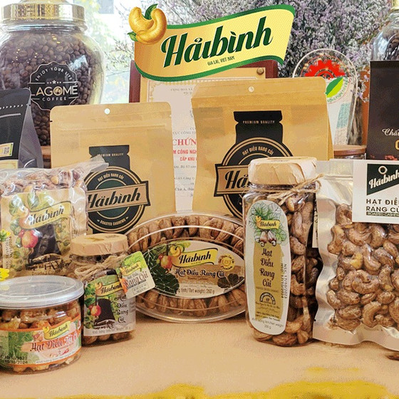 Bộ sản phẩm hạt điều rang củi Hải Bình
