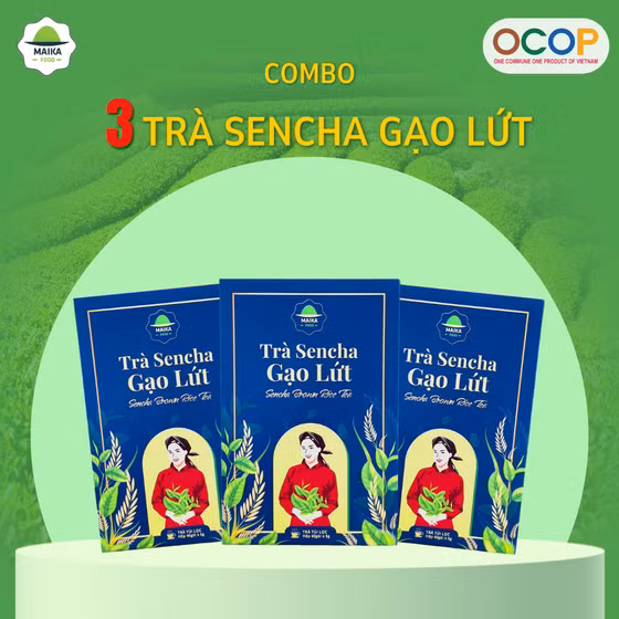 Trà Sencha gạo lứt