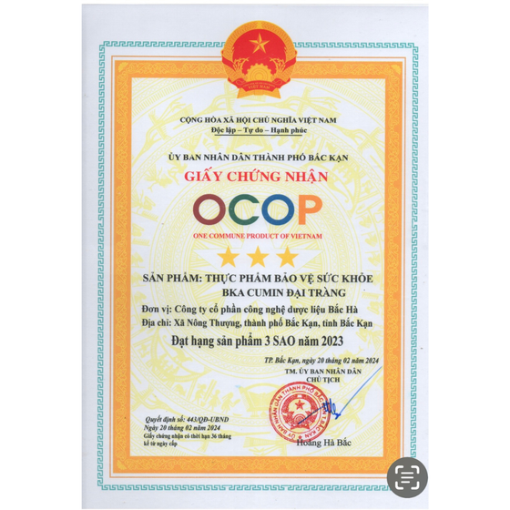 Thực phẩm bảo vệ sức khỏe BKA-Cumin đại tràng