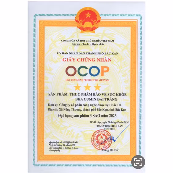 Thực phẩm bảo vệ sức khỏe BKA-Cumin đại tràng
