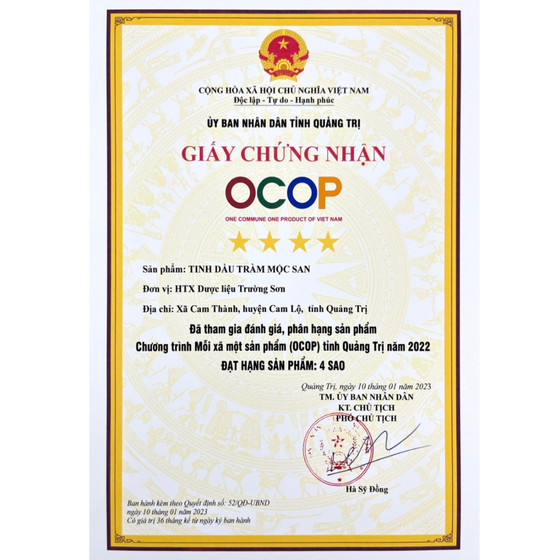 Tinh dầu tràm Mộc San