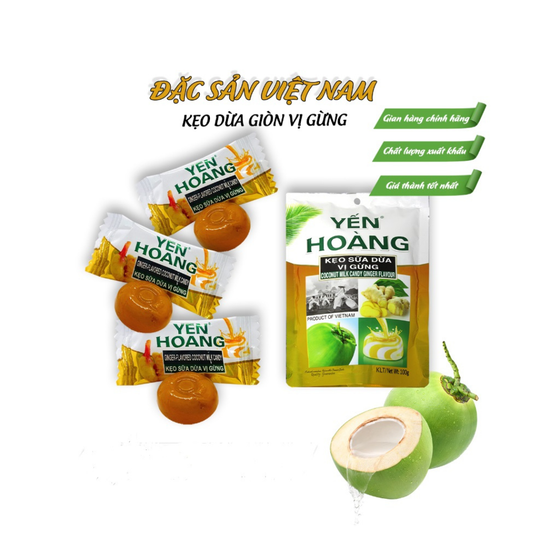 Kẹo sữa dừa vị gừng Yến Hoàng