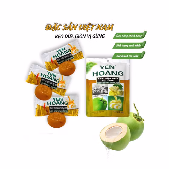 Kẹo sữa dừa vị gừng Yến Hoàng