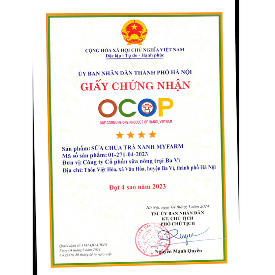 Sữa chua trà xanh Myfarm