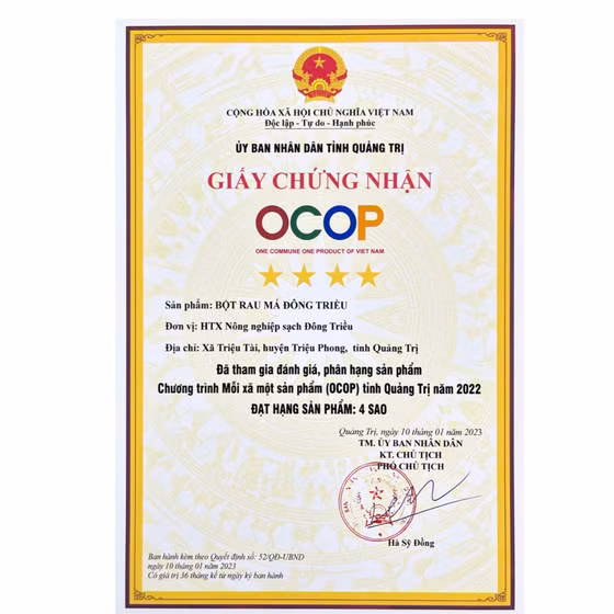 Bột rau má Đông Triều