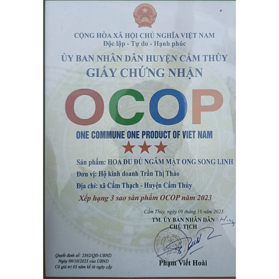 Hoa đu đủ ngâm mật ong Song Linh