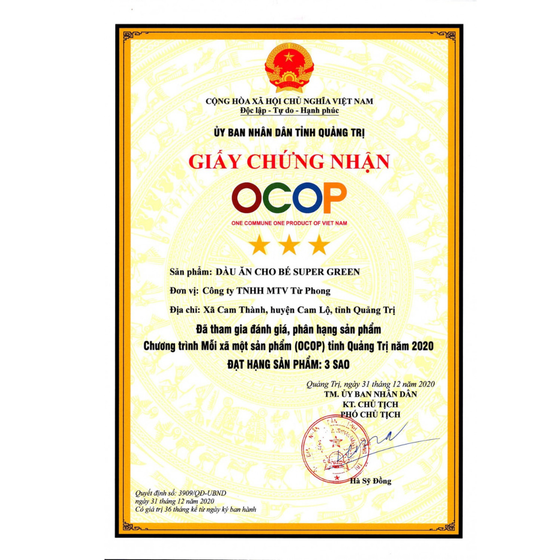 Dầu ăn cho bé SuperGreen