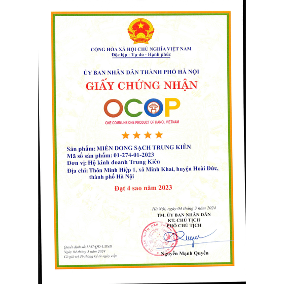 Miến dong sạch Trung Kiên