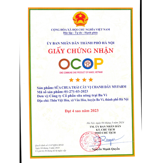 Sữa chua trái cây vị chanh dây Myfarm