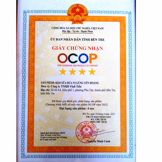 Kẹo sữa dừa vị gừng Yến Hoàng