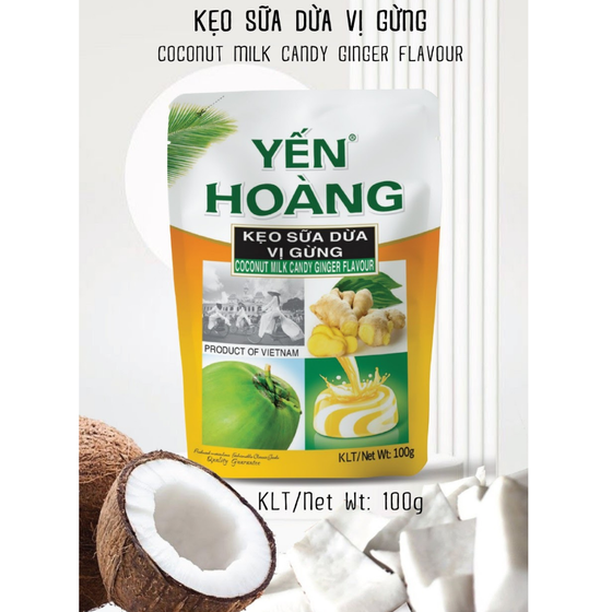 Kẹo sữa dừa vị gừng Yến Hoàng