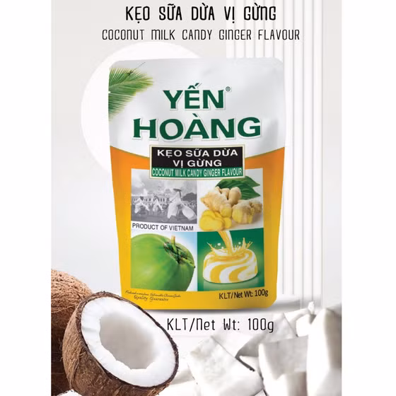 Kẹo sữa dừa vị gừng Yến Hoàng