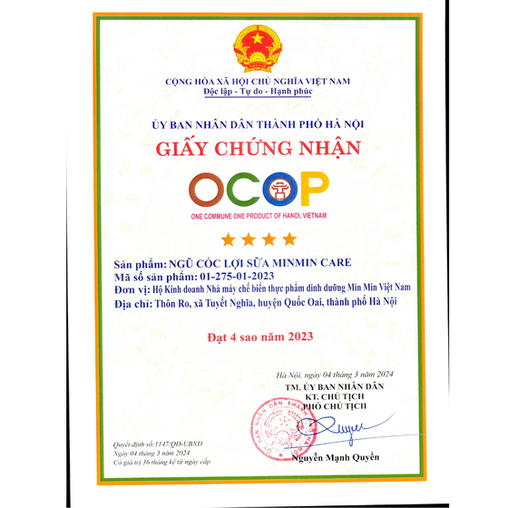  Ngũ cốc lợi sữa Min Min Care