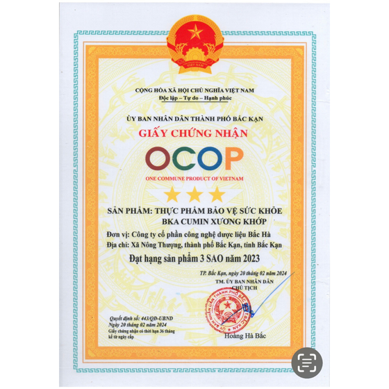 Thực phẩm bảo vệ sức khỏe BKA-Cumin Xương khớp