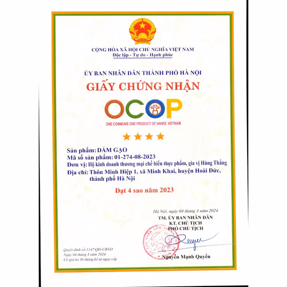 Dấm gạo Hùng Thắng 