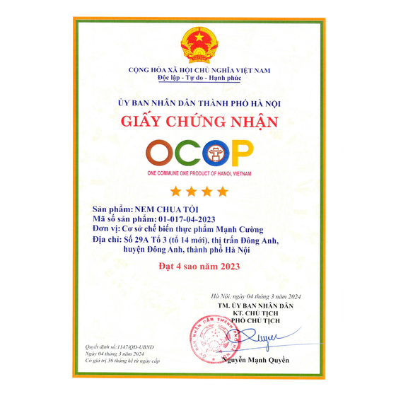 Nem chua tỏi Mạnh Cường