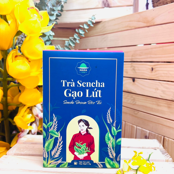 Trà Sencha gạo lứt