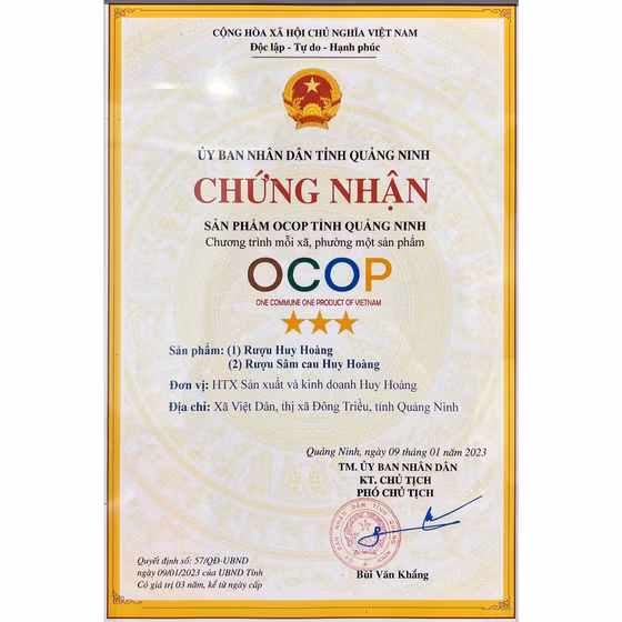 Rượu sâm cau Huy Hoàng