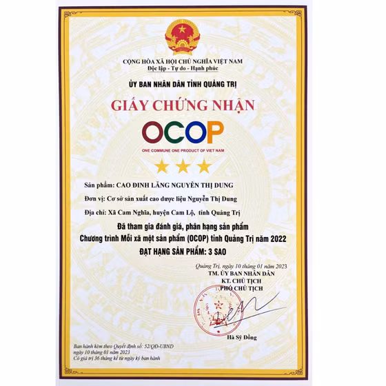 Cao đinh lăng Nguyễn Thị Dung