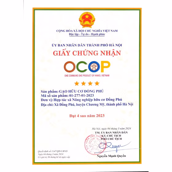 Gạo Hữu Cơ Đồng Phú