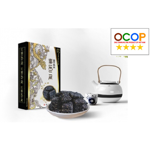 Bánh khô mè đen Bà Liễu Mẹ hộp 250g (gạo lứt)