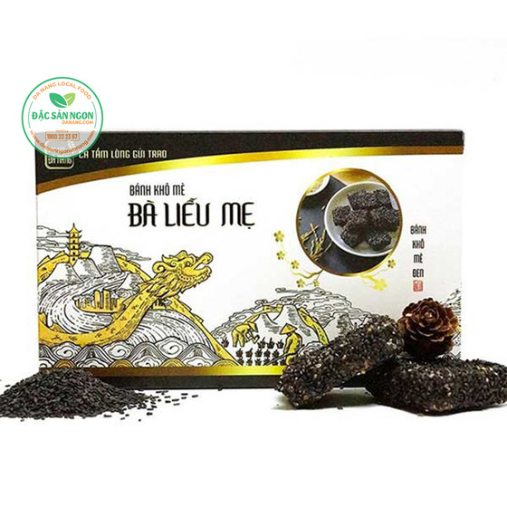 Bánh khô mè đen Bà Liễu Mẹ hộp 250g (gạo lứt)