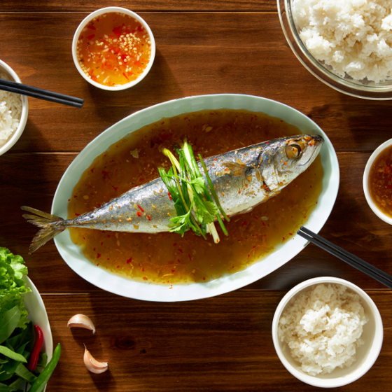 Cá nục hấp đóng gói Hồng Phát Khang