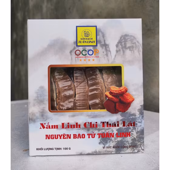 Nấm linh chi thái lát nguyên bào tử Tuấn Linh