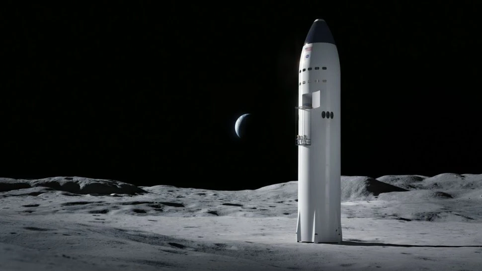 Hình ảnh minh họa phi thuyền của SpaceX trên mặt trăng. Ảnh: SpaceX.