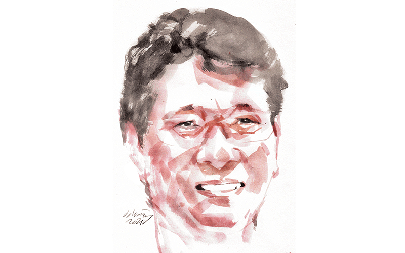 Ký họa chân dung nhà thơ Nguyễn Thành Phong của họa sĩ Đỗ Hoàng Tường.