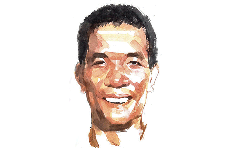 Ký họa chân dung Kiến trúc sư Nguyễn Vĩnh Tiến của họa sĩ Đỗ Hoàng Tường.