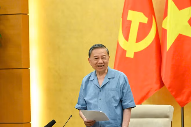 Tổng Bí thư, Chủ tịch nước Tô Lâm, Trưởng Đoàn kiểm tra, giám sát số 10 của Bộ Chính trị phát biểu kết luận hội nghị. (Ảnh: DUY LINH)