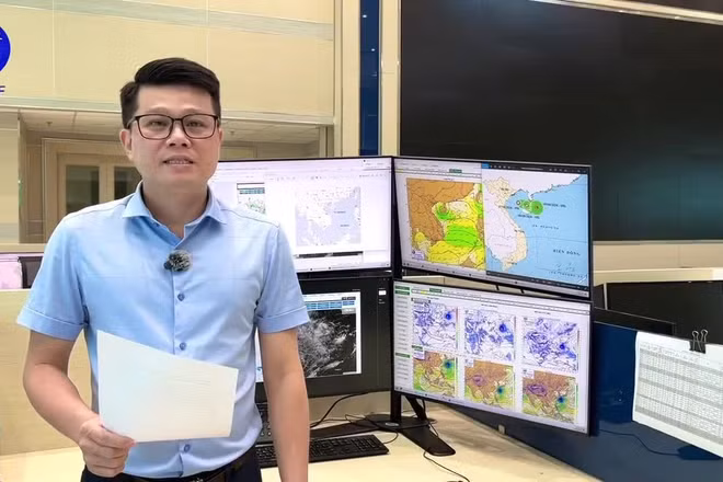 Ông Nguyễn Hữu Thành, Phó Trưởng phòng Dự báo thời tiết, Trung tâm Dự báo Khí tượng thủy văn quốc gia thông tin về diễn biến mới nhất của áp thấp nhiệt đới.